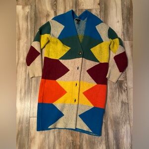 Ladies long sweater cardigan